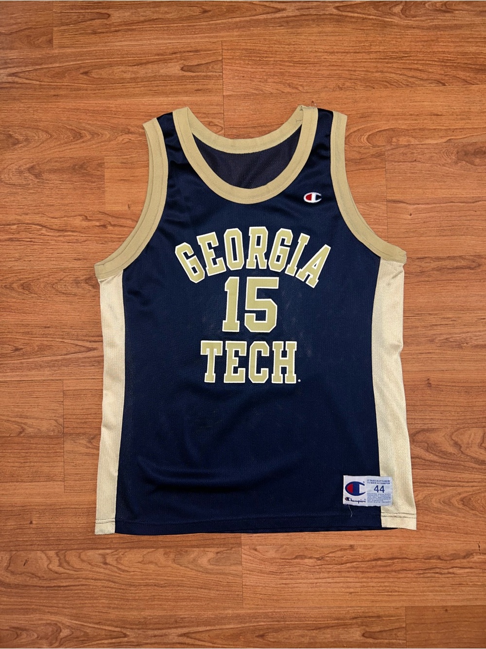 Rare ‘94 Vintage Champion Georgia Tech Yellow Jackets Matt Harpring 15 Jersey 44